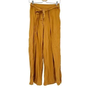 Forever 21 Womens Beachy Linen Blend Tie Waist Palazzo Wide‎ Leg Pants Size S